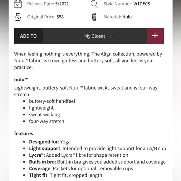 Lululemon Align Tank - Heathered Tidewater Teal - Picture 5 of 5